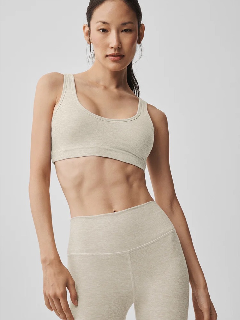 ALO Yoga Women's alo soft center stage bra & sway my way micro Shorts Set